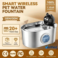 Meilleure Vente Transfrontalière Fontaine à Eau Intelligente Sans Fil pour Chat 3.2L, Fonctionnant sur Batterie, Ultra Silencieuse, Distributeur d'Eau pour Animaux de Compagnie en Acier Inoxydable 304