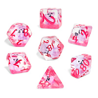 Dés de jeu personnalisés en résine rose, motif ours en peluche, pour D&D, RPG, jeux de société et jeux pour adultes