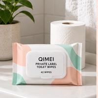Lingettes pour toilettes OEM ODM en marque privée, 42 lingettes, avec impression personnalisée et couleur du couvercle