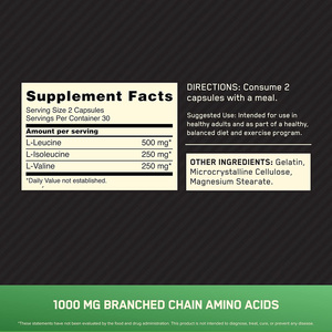 Cápsulas Premium de BCAA 1000mg, Aminoácidos de Cadena Ramificada, 60 Unidades, Apoya la Resistencia, la Recuperación Muscular y la Síntesis de Proteínas - Product Image 2