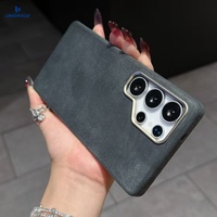 Étuis pour téléphones mobiles Samsung S24 ultra S25 ultra, étui en cuir personnalisé, étui en daim