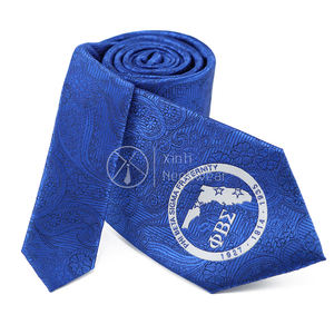 Hand Make Cudtom Phi Beta Sigma Fraternidad Corbata Poliéster Calidad Hombre Hombres baratos Royal Blue and White Corbatas - Product Image 3