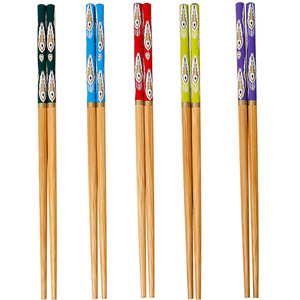 Palillos de Bambú de 24 cm con Diseño de Cola de Pavo Real, Colores Variados, Cubertería Individual para Regalo, Vajilla - Product Image 5
