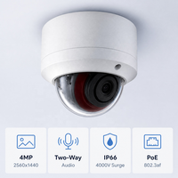Cámara IP de Red POE con Detección Facial por IA VCA de 4MP, Función Perimetral, CMOS, Seguimiento de Movimiento en Interiores y Exteriores