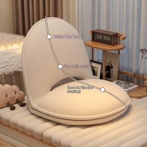 Foldable Lazy Sofa Tatami Floor <b>Cushion</b> Chair with Backrest Portable <b>Small</b> Sofa for Bedroom Bay Window Bed Indoor Relaxation Sea - Product Image 3