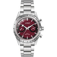 Benutzerdefiniertes LOGO Mode Zweizeiger-Quarzuhr Perlenbewegung Leuchtend Multifunktional 39mm Zeiger Saphirglas 50m Wasserdicht