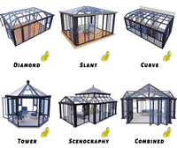 Solarium en verre quatre saisons pour patio, cour, villa, espace de vie extérieur, abri pour chien
