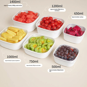 Contenitori Quadrati Spessi Bianco Puro Eco-Friendly Monouso 500ml con Coperchio in PP, Scatole da Asporto in Carta per Sushi, Frutta, Insalata, Torte - Product Image 4
