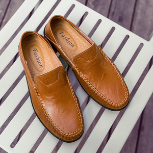 Zapatos Mocasines Italianos de Cuero Genuino para Hombre 2026, Antideslizantes, Transpirables, con Suela de Goma, Punta Redonda, Formales, para Boda, Novio, Otoño - Product Image 5