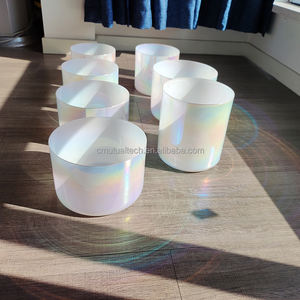 Ensemble de bols sonores en cristal de quartz blanc nacré, lot de 7 bols chantants à accord parfait, instruments de guérison sonore, thérapie sonore - Product Image 2