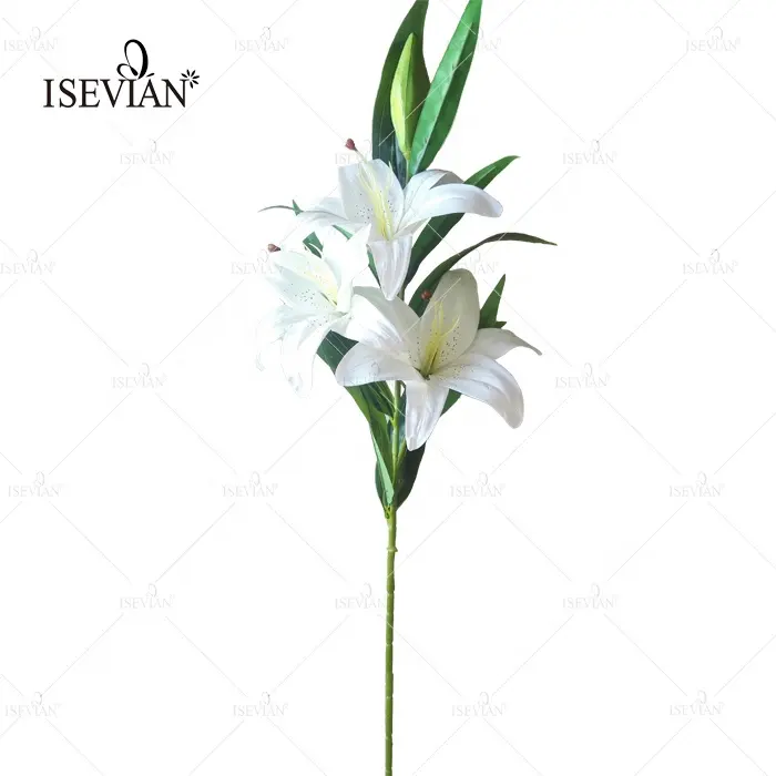 Оптовая продажа, настоящие латексные белые Искусственные цветы лилии ISEVIAN