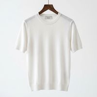 T-shirt en cachemire 100 % de luxe pour homme, tricot fin 180g, maîtrise du fil de 40 ans, directement de l'usine, personnalisable