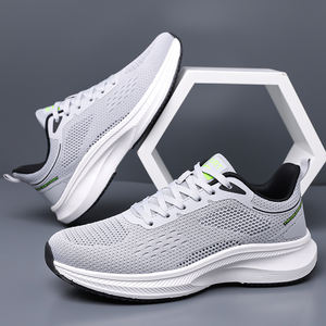Nuevas zapatillas de correr ultraligeras y transpirables de malla para hombre, cómodas zapatillas deportivas acolchadas para gimnasio, trotar, caminar, color gris - Product Image 5