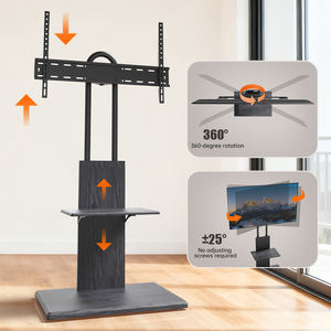 Support <span class=keywords><strong>TV</strong></span> pivotant en acier pour sol extérieur avec base en MDF <span class=keywords><strong>et</strong></span> étagère pour DVD pour téléviseurs LCD/LED de 32 à 70 pouces - Product Image 6