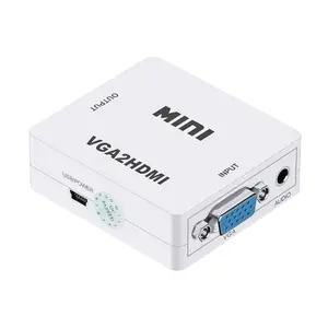 Adaptor kotak Video VGA2HD konverter Mini VGA ke HD 1080P