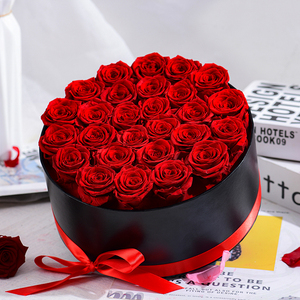 Produit neuf d'usine, 27 roses éternelles en forme ronde dans une boîte cadeau pour mariage, décoration de la maison, Noël, boîte à fleurs éternelles - Product Image 5