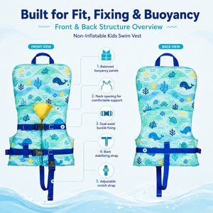 <span class=keywords><strong>Chaleco</strong></span> Salvavidas Personalizado para Bebés con Reposacabezas, Correa Ajustable para las Piernas, Asa de Agarre y Flotador de Espuma para Bebés y Niños Pequeños de Menos de 13.6 kg - Product Image 2