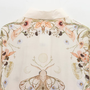 SHENZHU 2025 été nouveau <span class=keywords><strong>Chic</strong></span> femmes motif fleuri Blouses Vintage à manches longues femmes chemises décontracté <span class=keywords><strong>Chic</strong></span> hauts en mousseline de soie tissu - Product Image 6