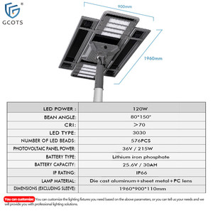 Lampadaire Solaire Extérieur 120W Haute Luminosité pour Route, Éclairage de 10-12M, Installation Ingénierie SL-XC120-1, Lampe Solaire de Rue SL-XC1 - Product Image 5