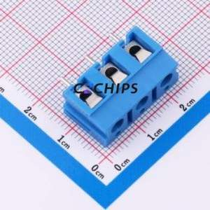 DB300v-7.5-3p-BU-S Screw Terminal Block P=7.5mm Connector ( Construction: 1x3P )( Pitch: 7.5mm )( Color: Blue ) - Product Image 1
