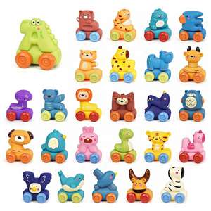 Jinying alfabeto tirare indietro auto animale disegni giocattolo educativo per il bambino gomma morbida rotolamento del veicolo ABC apprendimento giocattolo prescolare - Product Image 2