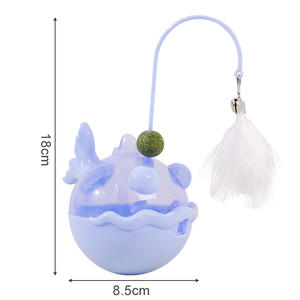 Divertente <span class=keywords><strong>Tumbler</strong></span> perdita di cibo giocattoli per gatto interattivo con piume di menta - Product Image 6