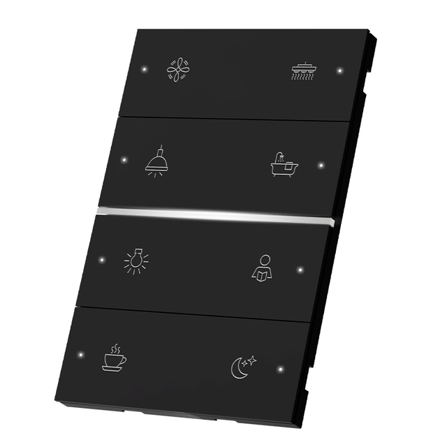 Home Hotel RS485 Smart Switch Touch Panel US Standard White/Grey 12V-24V DC Plastic Panel Waterproof Durable Luxury Light Switch