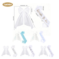 YACHEN Ensemble Nœud Cheveux, Voile et Écharpe pour Future Mariée, Cadeau de Fête Prénuptiale, Fiançailles, Enterrement de Vie de Jeune Fille, Décorations de Fête pour Future Mariée
