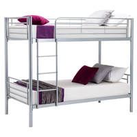 Literas Metálicas Desmontables al por Mayor, Camas Individuales Dobles Separables, Estructura de Acero con Barandilla, Escalera y Somier para Dormitorios, Hostales, Hoteles, Apartamentos, OEM, ASTM