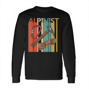 Camiseta de Manga Larga para Alpinismo, Diseño Vintage, Equipamiento de Montañismo, Gráfico, Ropa Deportiva para Hombre - Product Image 2