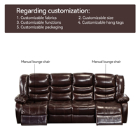 Canapé de salon multifonctionnel en cuir de luxe moderne de haute qualité confortable pour 3 à 4 personnes, ensemble de canapés inclinables