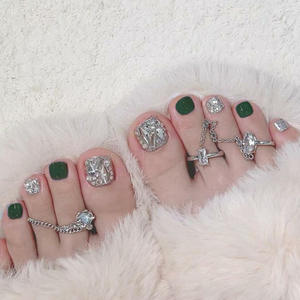 24 pcs 36 pcs paillettes luxe porter des ongles d'orteil diamant rapide orteil <span class=keywords><strong>faux</strong></span> ongles ensemble - Product Image 3