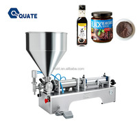 Machine de remplissage semi-automatique horizontale pneumatique à tête unique pour confiture, crème, sauce, liquides visqueux, sachets, bouteilles et mise en conserve