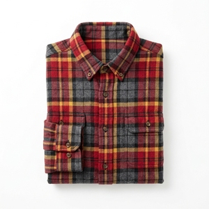 Camicia Vintage da <span class=keywords><strong>Uomo</strong></span> Personalizzata, Casual, in Cotone Antipiega, Oversize, a Quadri, con Bottoni, Maniche Lunghe e Tasca - Product Image 2