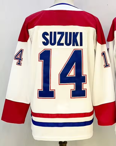 Maillots de hockey sur glace des Canadiens de Montréal 2025-2026 |   Broderie Suzuki 14 Caufield 13 Slafkovsky 20 Polyester/Coton Séchage Rapide - Product Image 2