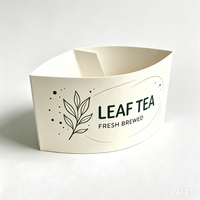 Manchon de gobelet en carton blanc imprimé offset avec logo personnalisé pour les boissons à emporter des cafés