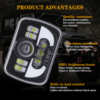 Nouveau Rectangulaire 4X4 Halo Anneau 55W 7X6 Led Phares Salut Lo Faisceau 5X7 "Led Phares Avec Drl