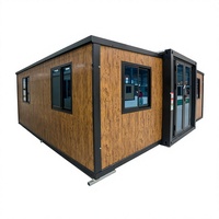 Maison conteneur extensible 20 pieds à grain de bois, cabine modulaire moderne certifiée CE pour unité de glamping, dortoir de travailleurs, lodge