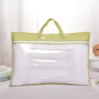 Sac à oreiller non tissé, fermeture éclair transparente en PVC, sac en plastique pour couette pour le rangement ménager/