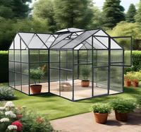 Serres de jardin en aluminium durables en forme de T, polyvalentes et élégantes pour la plantation de fleurs en intérieur, la relaxation en plein air, faciles à assembler