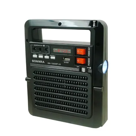 Alto-falante portátil fm de emergência, com rádio de carregamento solar para casa