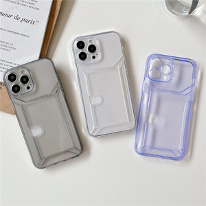 Custodia per telefono a portafoglio in TPU morbido antiurto colorato trasparente Anti <span class=keywords><strong>giallo</strong></span> per <span class=keywords><strong>iPhone</strong></span> 14 11 12 Mini 13 Mini XS Max <span class=keywords><strong>XR</strong></span> con porta carte di credito - Product Image 2