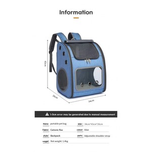 BSCI Factory 2022 most popular lightweight waterproof smell proof pet <b>backpack</b> Oxford <b>cat</b> outgoing breathable <b>backpack</b> <b>carrier</b> - Product Image 2
