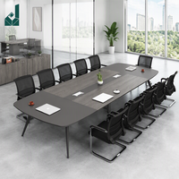 Ensemble de table et de chaises de conférence modernes pour 10 personnes, mobilier de bureau écologique avec installation facile, usage commercial