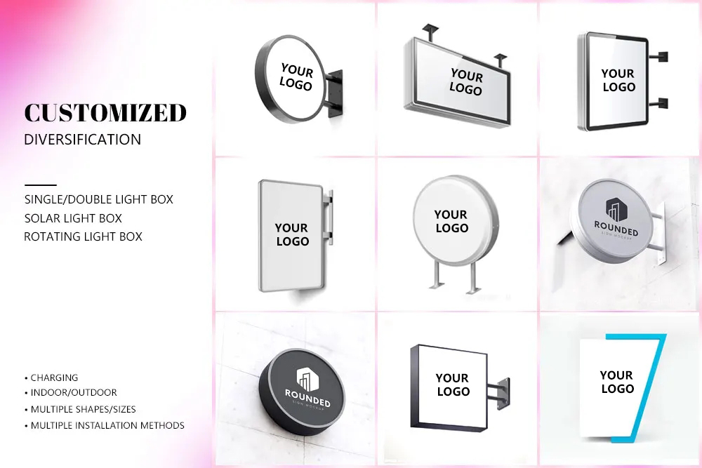 rotating led light box sign