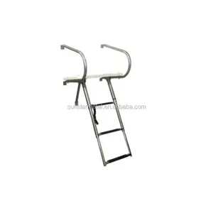 boat yacht accessories Stainless steel boat platform ladder 3 step under ladder with handle