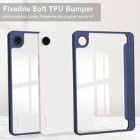 Étui en acrylique au design personnalisé pour tablette Samsung Galaxy Tab A11 2025 A9 8.7 2023 Couverture arrière transparente antichoc avec porte-crayon