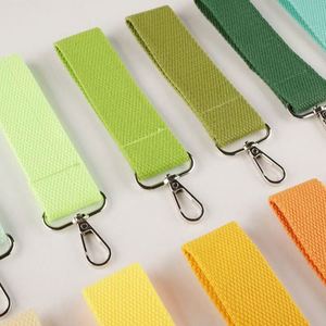 Personalized Metal Keychain Custom Embroidery Patch Woven Canvas Cotton Luggage Streamer Key Pendant Buckle Promotional - Product Image 5