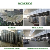 Taburete Apilable de Acero Inoxidable Cepillado, Diseño Moderno, Interior/Exterior, Desmontable, Resistente, para Hoteles, Villas, Restaurantes, Escuelas