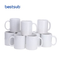 Tasse à Café en Céramique Blanche BestSub de 11 oz, Haute Qualité, Vierge de Sublimation, Compatible Micro-Ondes
